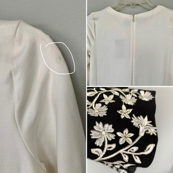 J. Jill X Christian Siriano Ponte Knit Embroidered Floral Midi Dress Size XS - Picture 10 of 10